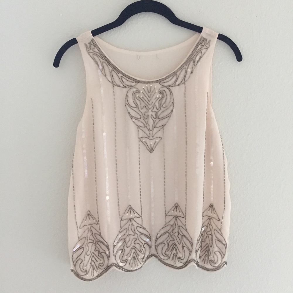 Sequin sleeveless blouse S